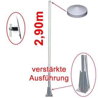 Mast für Solarpanel und Ampelbefestigung - 2,90m "verstärkte Ausführung"