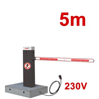 Mobile Komplettschranke MBAR 5m RAL 7015 mit Fertigfundament (230V)