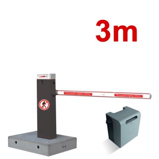 Mobile Komplettschranke MBAR 3m RAL 7015 mit Fertigfundament (Akku)