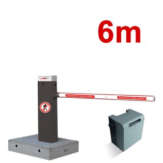 Mobile Komplettschranke MBAR 6m RAL 7015 mit Fertigfundament (Akku)