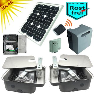 Solar-Set NICE Unterflurantrieb MFAB 24V bis 3,0m Flügelbreite 2-flügelig, mit Steuerung