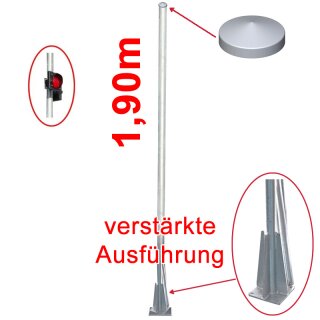 Mast für Solarpanel und Ampelbefestigung - 1,90m "verstärkte Ausführung"