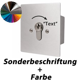 Schlüsselschalter unter Putz mit PHZ,  1 seitig,  "Rastend", mit sonderbeschriftung nach Kundenwunsch