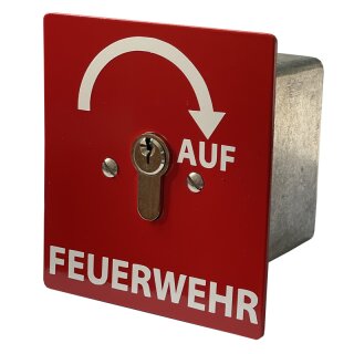 Schlüsselschalter Unter Putz mit PHZ, 1-seitig, "Tastend" Feuerwehr