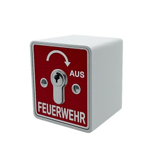 Schlüsselschalter Auf Putz mit PHZ,1-seitig,"Tastend" - Feuerwehr "AUS" in Rot